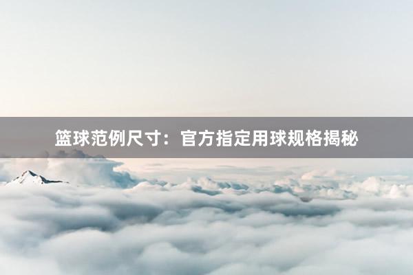 篮球范例尺寸：官方指定用球规格揭秘